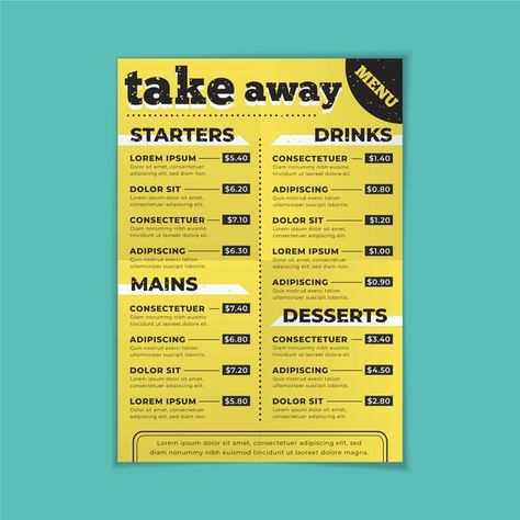 Take away restaurant menu template Free ... | Free Vector #Freepik #freevector #food #menu #template #restaurant Choice Template, Village Kitchen, Menu Design Layout, Free Menu Templates, Template Restaurant, Take Out Menu, Chinese Takeaway, Menu Food, Food Menu Template