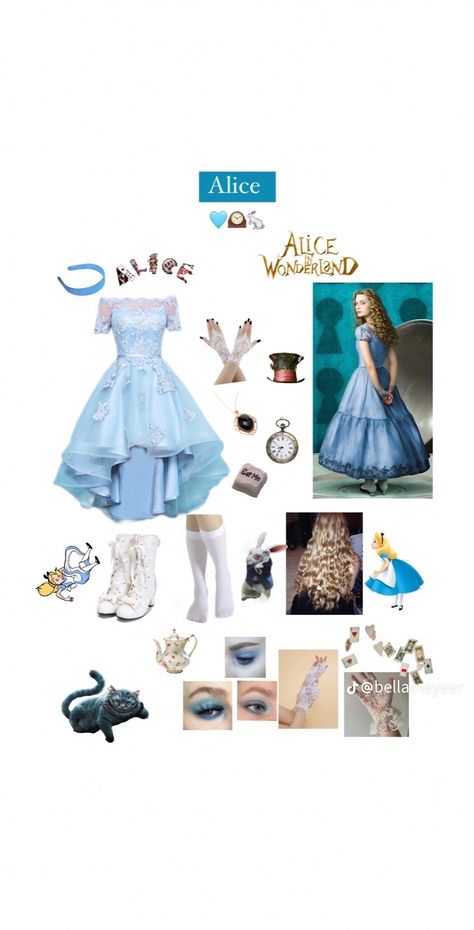 Alice Halloween, Halloween Alice In Wonderland, Alice In Wonderland Outfit, Wonderland Clothes, Cute Group Halloween Costumes, Carnaval Costume, Alice In Wonderland Dress, Lizzie Hearts, Halloween Princess