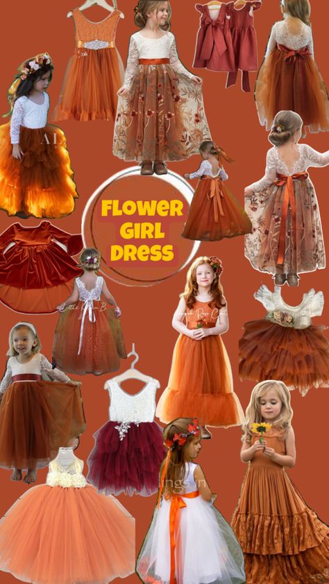 Fall wedding flower girl dresses Flower Girl Dress Ideas, Fall Wedding Flower Girl, Girl Dress Ideas, Fall Flower Girl, Fall Flower Girl Dresses, Biker Wedding, Girls Fall Dresses, Dresses Fall, Fall Country