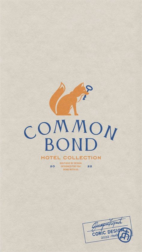 Logo concept for a boutique hotel collection that melds the nostalgic and the new. The client envisioned a combination mark that is fun and inviting while remaining sophisticated. I created a simple logo featuring a stylized fox, the symbol of independence and playfulness. The graphic is paired with an elegant serif font that gives off mid-century vibes #logodesign #midcentury #animallogo Lettermark Logos, Elegant Serif Fonts, Hotel Logo, Fox Logo, Vintage Hotels, Restaurant Logo, Hotel Branding, Vintage Packaging, Hotel Project