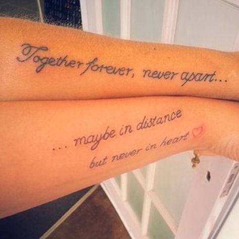 40 Beautifully Touching Mother/Daughter Tattoos - Barnorama Husband Wife Tattoos, People With Tattoos, Together Forever Never Apart, Tato 3d, Font Love, Mom Daughter Tattoos, Wife Tattoo, Wild Tattoo, Mother Daughter Tattoos