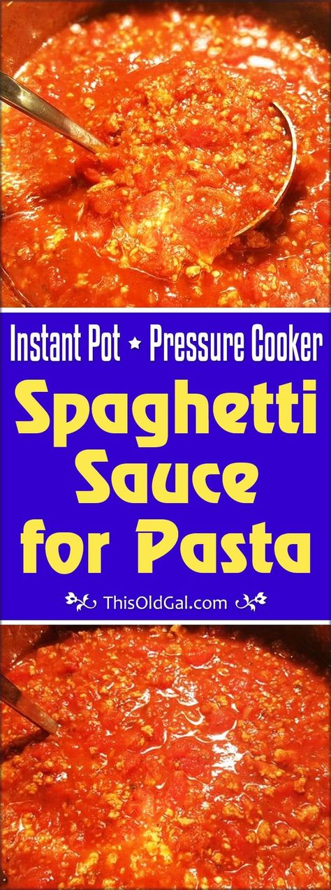 Pressure Cooker Spaghetti Sauce (Bolognese) is great for meat lovers and vegetarians. Choose whether or not, you want to add meat. Choose the type of meat. via @thisoldgalcooks Pressure Cooker Spaghetti, Pasta With Meat Sauce, Power Pressure Cooker, Pressure Cooking Recipes, Electric Pressure Cooker Recipes, Best Instant Pot Recipe, Instapot Recipes, Instant Pot Pressure Cooker, Meat Lovers