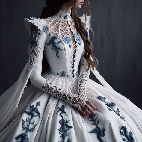 Winter Court Outfits, Queen Gown, Queen Dresses, My Wedding Dress, Concept Clothing, Fantasy Dresses, Fashion Drawing Dresses, Fantasy Gowns, Fairytale Dress