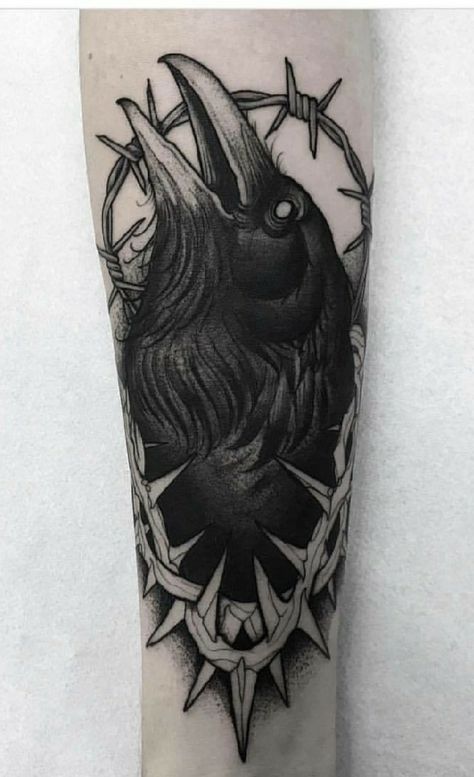 Black Work Tattoos Men, Two Headed Raven Tattoo, Big Tattoo Cover Up Ideas Black, Gothic Crow Tattoo, Jackdaw Tattoo, Raven Moon Tattoo, Illustrative Blackwork Tattoo, Raven Head Tattoo, Back Tattoo Cover Up