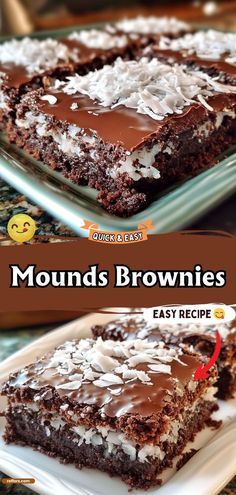 FOOD RECIPES Mounds Candy Bar Brownies, Brownie With Coconut, Box Brownie Dessert Ideas, Brownies With Candy Bars, Decadent Brownies Recipe, Mounds Brownies Recipes, Chocolate Fudge Brownies Recipe, Mound Brownies, Brownies Marshmallow