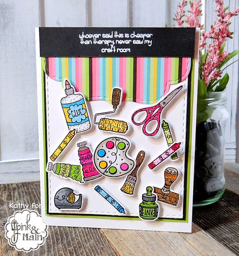 Stamps At Play: Gettin' Crafty File Cover, File Decoration Ideas, Tissue Paper Flowers Diy, Something Creative, Scrapbook Cover, Book Cover Diy, Scrapbook Quotes, Collage Art Projects, Craft Images