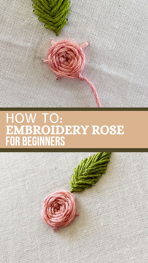 If you want to learn how to make an embroidery rose then this tutorial is for you. This is beginner friendly and is step-by-step with pictures so you can learn how to make this embroidery rose with ease Flower Embroidery Stitches Tutorial, Embroidery Flower Tutorials, Easy Hand Embroidery Flowers, How To Embroider Flowers Easy, How To Make Embroidery Roses, How To Embroider A Rose By Hand, Hand Embroidery Pdf Patterns Free, Easy Rose Embroidery, Floral Embroidery Stitches