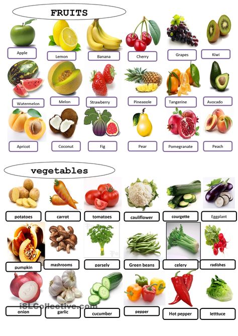 Vegetables Printable, Oppgaver For Barn, Fruit Or Vegetable, Food Vocabulary, Free Classes, English Vocab, Food Fruit, English Activities, English Tips