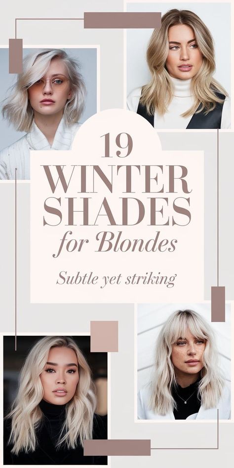 Discover 19 winter hair color ideas designed specifically for blondes in 2024-2025. From deep lowlights and rich caramel balayage to dark roots that complement green and blue eyes, these styles are all about adding warmth and brightness. These trends bring out the unique qualities of your eye color, making your winter style fresh, vibrant, and ready for any occasion. Winter Blonde Highlights And Lowlights, New Hair Color Ideas For Blondes, Hair Color Ideas For Pale Skin Blue Eyes, Cool Tone Hair Color Ideas, Winter Hair Color Ideas For Blondes, Winter Highlights For Blondes, Hair Color For Blue Eyes, Cool Tone Hair Colors, Winter Hair Colour For Blondes