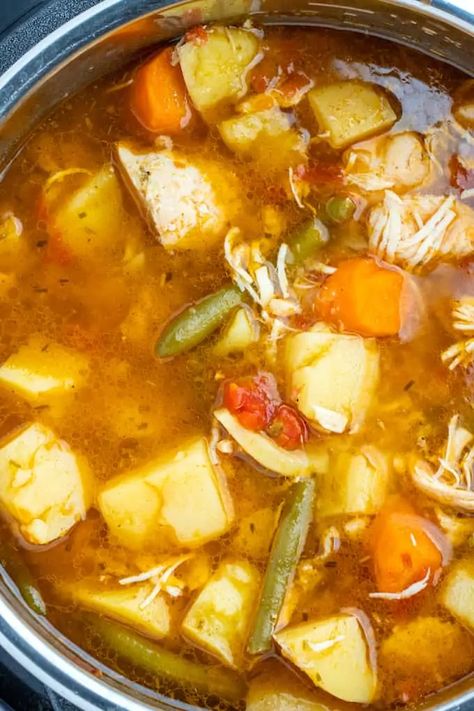 Chicken Potato Carrot Instant Pot, Chicken Soup In The Instant Pot, Instapot Chicken Vegetable Soup, Insta Pot Chicken Stew Recipes, Stewed Chicken Instant Pot, Chicken Caldo Instant Pot, Instant Pot Chicken Potatoes And Carrots, Instant Pot Chicken And Potato Soup, Instant Pot Stewed Chicken