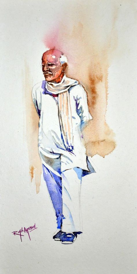 Figurative Art Watercolor, Human Figure In Watercolor, Water Colour Human Paintings, Watercolour Figure Drawing, Human Figures Watercolor, Watercolour Human Figures, Watercolor Memory Drawing, Memory Drawing Watercolor Painting, Human Figure Watercolor