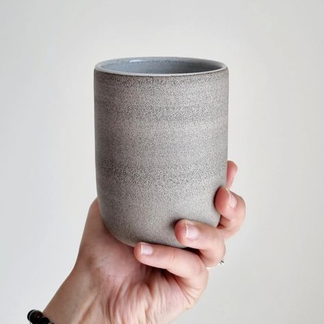 Ceramic Handleless Mug 13oz, Minimalist Mug No Handle 400ml, Grey and White Mug Without Handle, Japanese Tea Cup - Etsy Mug Without Handle, Minimalist Mug, Tea Cup Design, Tall Mug, Japanese Tea Cups, Christmas Gifts For Couples, Large Mug, Ceramics Ideas Pottery, Stoneware Ceramics