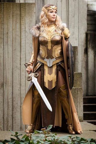 A Regal Queen Hippolyta Costume « Adafruit Industries – Makers, hackers, artists, designers and engineers! Armor Belt, Chest Armor, Amazon Queen, Amazon Warrior, Cosplay Armor, Fantasy Costumes, Fantasy Armor, Fantasy Dress, Medieval Fantasy