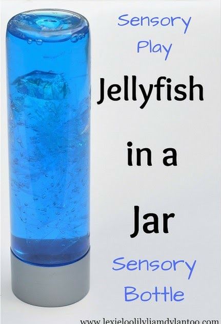 Sensory Play Activities: Jellyfish in a Jar Sensory Bottle Jellyfish Sensory Bottle, Jelly Fish In A Bottle, Jelly Fish Activities, Nature Sensory Bottles, Animal Sensory Bottles, Circus Sensory, Jellyfish In A Jar, Ocean Preschool Activities, Jellyfish In A Bottle