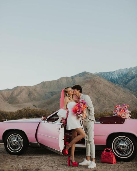 Samantha Grigg Photography on Instagram: "I decided my feed was missing some pink 💘 (and Palm Springs 😍) • • • retreat: @rideordieretreats floral + event design: @flowerdisco_ lead photographers: @itsmelrey @rachelartimephoto styling: @natalieejogray models: @savannahhmccrayy @ben_reid_ hair/makeup: @alexisthestylist888 veils: @janerhyanthecollection stationary: @with_bells_on_invites officiant: @ladylovebandit • • • #southcarolinaweddingphotographer #phoenixweddingphotographer #wildhairandha Vegas Wedding Dress, Casual Bridal Dress, Las Vegas Wedding Photos, Vegas Wedding Photos, A Line Bridal Gowns, Floral Event Design, Wedding Vendor, Las Vegas Weddings, Utah Wedding Photographers