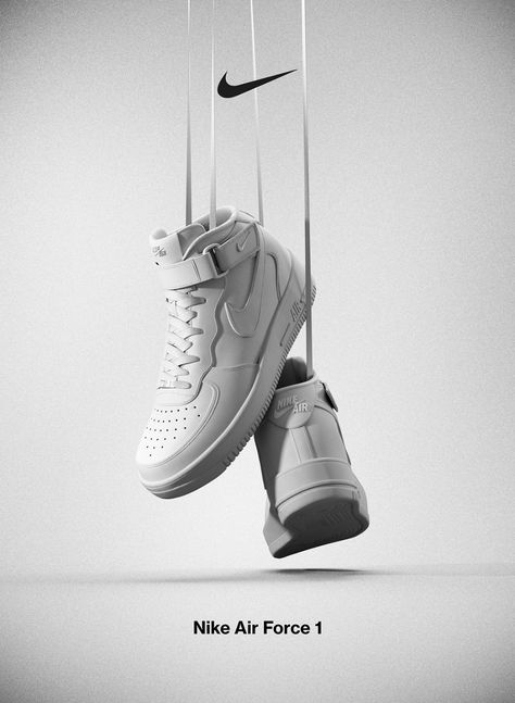 Nike - Air Force 1 on Behance Nike Air Force 1 Photography, Cool Shoe Photography, Nike Shoes Advertisement, Idea For Shoes Photography, Photo Shoes Ideas, Shoes Product Photography Ideas, Nike Shoe Photography, Nike Product Photography, Sports Product Photography