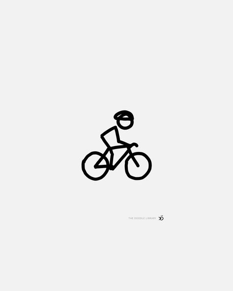 Bike Drawing Simple, Bicycle Doodle, Bike Tattoo, Bicycle Drawing, Stick Men Drawings, Bicycle Tattoo, Mountain Bike Art, Dibujo Simple, Bike Tattoos