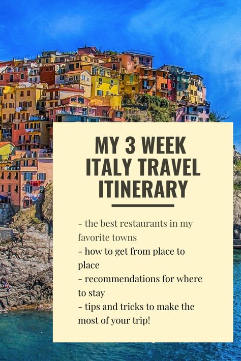 Italy Travel Itinerary 3 Weeks, 4 Week Italy Itinerary, Three Week Italy Itinerary, 3 Week Italy Itinerary, 3 Weeks In Italy Itinerary, 3 Weeks In Italy, Restaurants In Italy, Italy Trip Itinerary, Honeymoon Italy