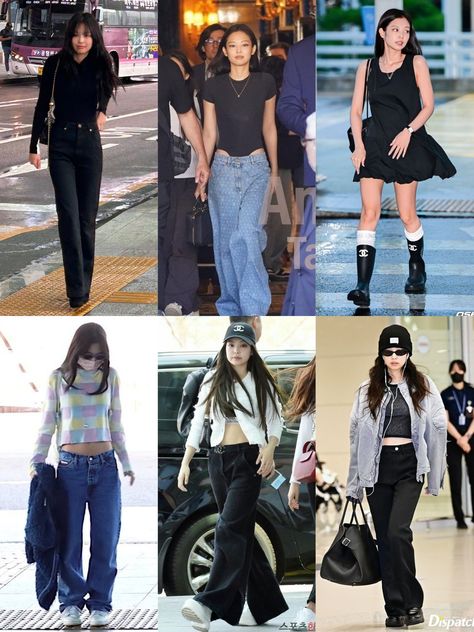 BLACKPINK's Jennie heading to Paris. Korean Aesthetic, Airport Fashion, Jennie Kim, Fashion Icon, Formal Outfit, Airport Style, Blackpink Jennie, Fashion Casual, Casual Looks