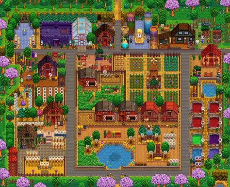 Stardew Valley Regular Farm Layout, Stardew Valley Basic Farm Layout, Stardew Valley Mining, Stardew Valley Decoration Ideas, Farm Simulator, Stardew Ideas, Stardew Valley Farm, Stardew Farms, Stardew Valley Layout