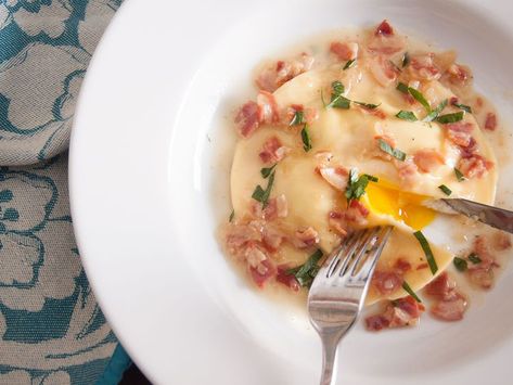 8 Recipes That Start With Homemade Pasta Egg Yolk Ravioli, Fresh Pasta Recipes, Ravioli Filling, Ricotta Ravioli, Runny Eggs, Ricotta Recipes, Ravioli Recipe, Serious Eats, Fresh Pasta