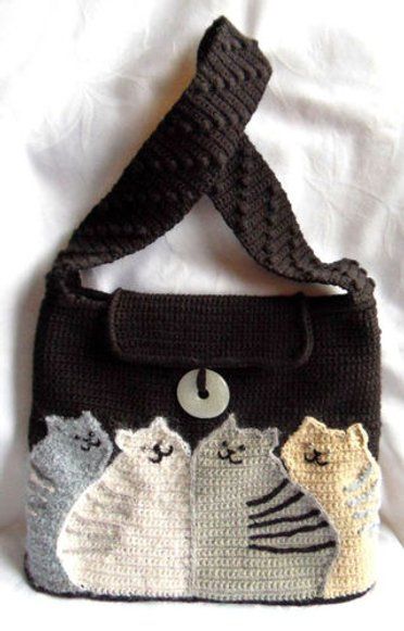 Kat Haken, Crocheted Purse, Tote Crochet, Sweater Leggings, Free Crochet Bag, Confection Au Crochet, Leggings Outfit, Cat Bag, Crochet Bags Purses