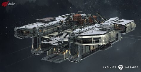 ArtStation - Industrial Areas - Infinite Lagrange, Long Pham Infinite Lagrange, Infinite Lagrange Ships, Sci Fi Colony Ship, The Expanse Ships Concept Art, Space Frigate Ship, Sci Fi Cargo Ship, Jedi Armor, Sci Fi Ship, Advanced Warfare