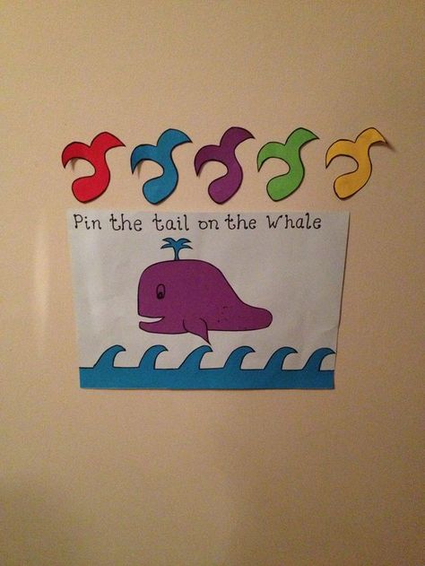 Snail And Whale Activities, Pin The Tail On The Whale, Snail And The Whale Activities, Whale Activities For Kids, Whale Activities, Marine Crafts, Ministry Fair, Whale Party, Kids Church Activities