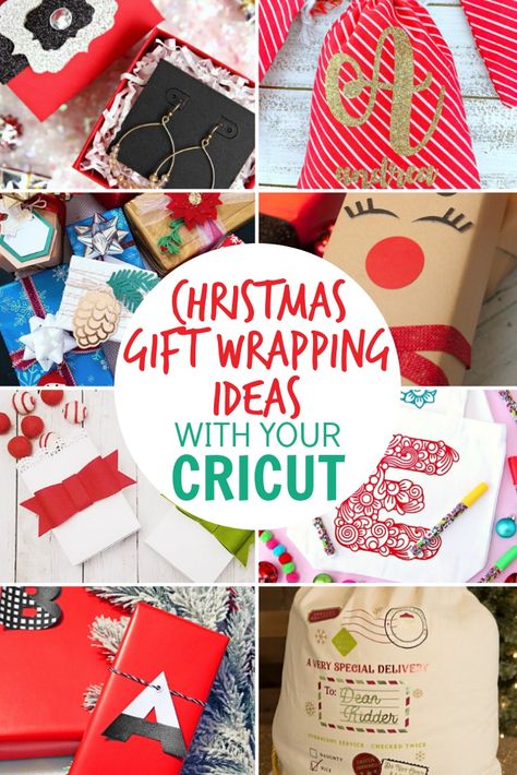 Cricut Wrapping Ideas, Cricut Christmas Wrapping Ideas, Cricut Gift Wrapping Ideas, Stocking Wreath, Engraved Christmas Gifts, Holiday Gift Card Holders, Gift Bags Christmas, Christmas Gift Tags Diy, Christmas Gift Wrapping Ideas