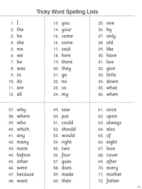 Tricky Words Chart, Phonics Word Lists, Tricky Words Activities Worksheets, Tricky Words Worksheets, Easy Spelling Words, Tricky Words Activities, Phonics Tricky Words, Jolly Phonics Tricky Words, Two Letter Words