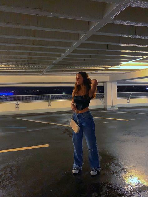 Casual Poses For Instagram, Parking Garage Pictures Instagram, Pictures In Parking Garage, Instagram Pose Ideas Parking Garage, Insta Poses Parking Garage, Ootd Photo Ideas, Instagram Parking Garage Pics, Poses In Parking Garage, Garage Aesthetic Pictures