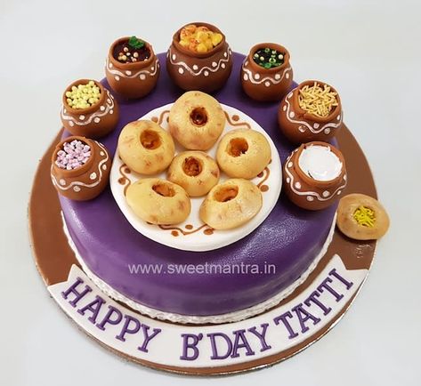 Pani Puri Cake Design, Cake For Foodie Theme, Food Lover Cake, 3d Fondant Cake, Lover Cake, Cake For Him, Ocean Cakes, Customized Cake, Orange Chocolate Cake