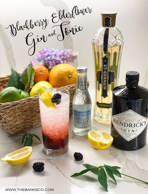 Gin Tonic Recipe, Blackberry Cocktail, Blackberry Gin, Blackberry Drinks, Elderflower Cocktail, Blackberry Bramble, Fun Drinks Alcohol, Tonic Recipe, Liquid Courage