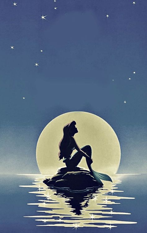 Without Borders, Little Mermaid, Full Moon, The Little Mermaid, Ariel, Borders, Iphone Wallpaper, Mermaid, Moon