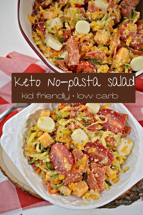 Keto Pasta Salad- SUMMER sides without the pasta of course! #keto #pasta #pastafoodrecipes #pastasaladrecipes #kidfriendly #lowcarb #dinner #ketodiet #ketodinner #easyketo #lowcarbdiet #lowcarbdinner Keto Pasta, Salad Keto, Keto Salads, Keto Sides, Dinner Summer, Keto Side, Summer Sides, Best Pasta Salad, Low Carb Pasta