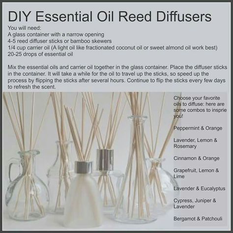 Reed Diffuser Recipe, Reed Diffuser Diy, Diy Oil Diffuser, Homemade Reed Diffuser, Diy Essential Oil Diffuser, Essential Oil Reed Diffuser, Reed Diffuser Oil, Essential Oil Diffuser Blends Recipes, Essential Oils Cleaning