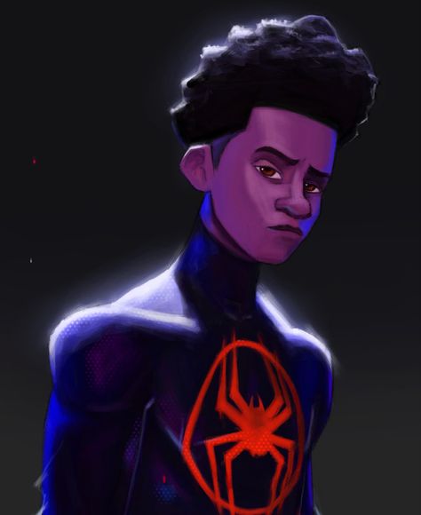 Across The Spider Verse, Art Study, Trending Art, Dramatic Lighting, The Spider, Miles Morales, Spider Verse, To Draw, Fan Art