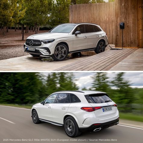 The 2025 Mercedes-Benz GLC 350e 4MATIC SUV offers 54 miles of all-electric range (EPA). Powered by a 134 hp electric motor and 24.8 kWh battery, it delivers 313 hp and 406 lb-ft torque. Now available at U.S. dealerships, starting from $59,900. (Source: Mercedes-Benz) #MercedesBenz #GLC350e #PHEV #ElectricVehicle Mercedes Benz Glc 300 4matic, Gle 350 Mercedes Benz 2020, Mercedes Glc Suv, Mercedes Suv Gle, Benz Gle 450, Mercedes Benz Glc, Electric Range, Electric Motor, Electric Cars