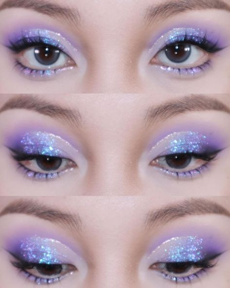 All posts • Instagram Purple Glam Eyeshadow Looks, Korean Purple Eye Makeup, Douyin Makeup Purple, Blue Inspired Makeup, Blue And Purple Makeup Looks, Blue Face Makeup, Purple And Blue Makeup, Purple Hair Makeup, Blue And Purple Makeup