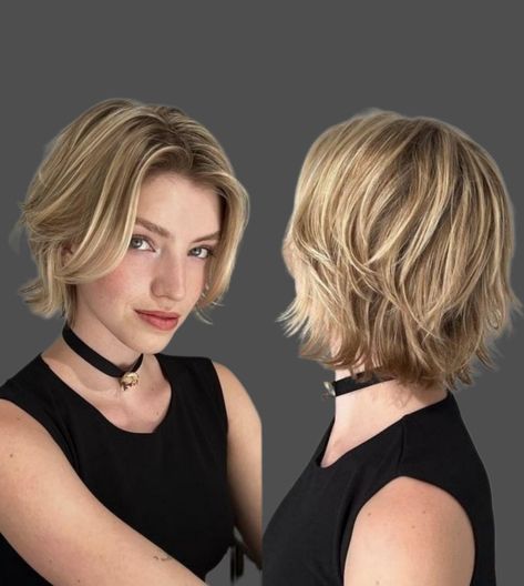 Short Blonde Shaggy Bob, Bob Hairstyle No Bangs, Shaggy Short Straight Hair, Short Layered Fine Hair, Layered Medium Blonde Hair, Short Layered Hair For Women, Meg Ryan 90s Hair, Short Elven Hair, Short Layered Haircuts Chin Length