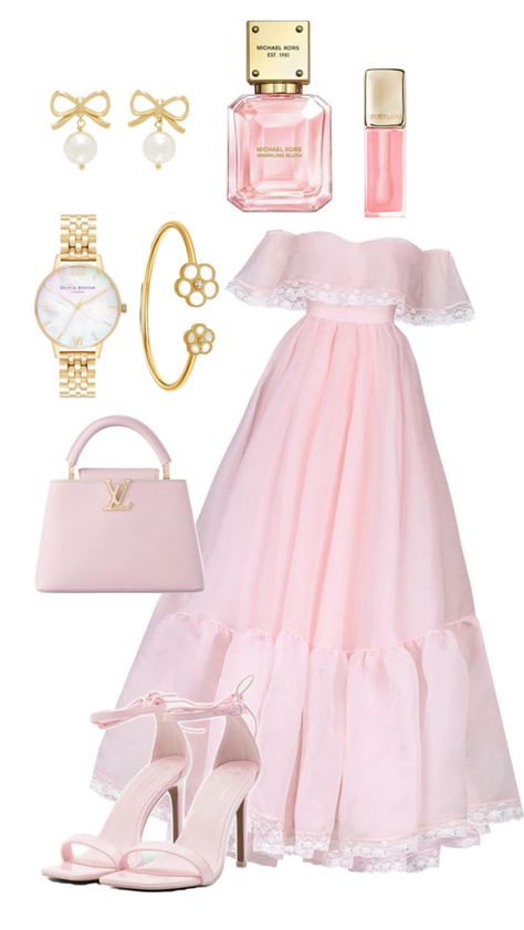 Dress Princess Aesthetic, Pink Dress Princess, Rich Outfits, Modest Girly Outfits, Cute Dresses For Party, Fashion Modest, Rich Money, Modest Dresses Casual, Effortlessly Chic Outfits