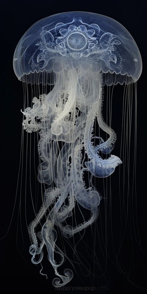 Deep Sea Jellyfish Photography, Sea Horses Aesthetic, Lions Main Jellyfish, Different Jellyfish, Unusual Sea Creatures, Aquarium Aesthetic Jellyfish, Weird Ocean Creatures, Unique Sea Creatures, Skeleton Jellyfish