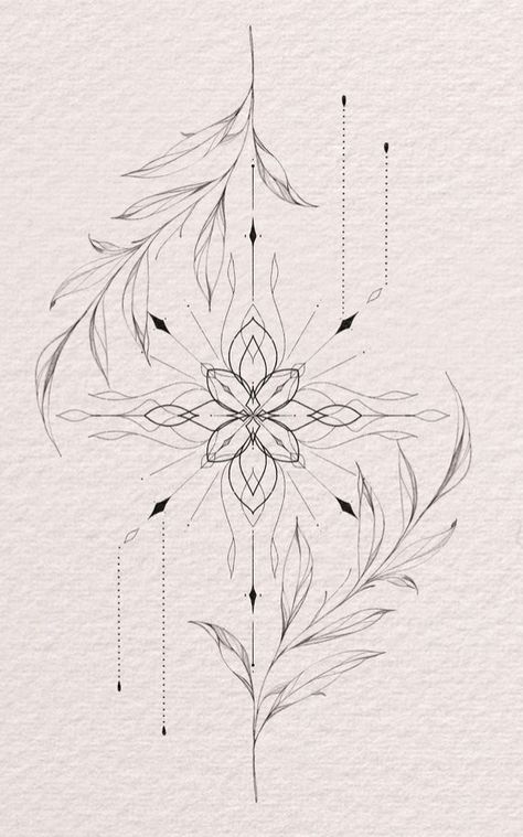 Ornamental Floral Tattoo, Floral Ornamental Tattoo, Lung Tattoo, Tattoo Ideas Geometric, Ornamental Tattoo Design, Botanisches Tattoo, Ornamental Tattoo, Floral Tattoo Design, Mandala Tattoo Design