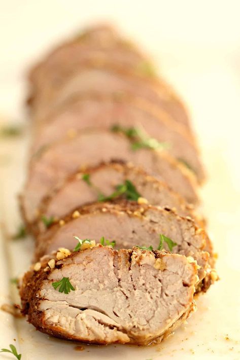 Sweet and Spicy Pork Tenderloin Recipe Mustard Pork Loin, Baked Tenderloin, Mustard Pork Tenderloin, Baked Pork Tenderloin, Teriyaki Pork, Roasted Pork Tenderloins, Pork Fillet, Budget Bytes, Six Sisters