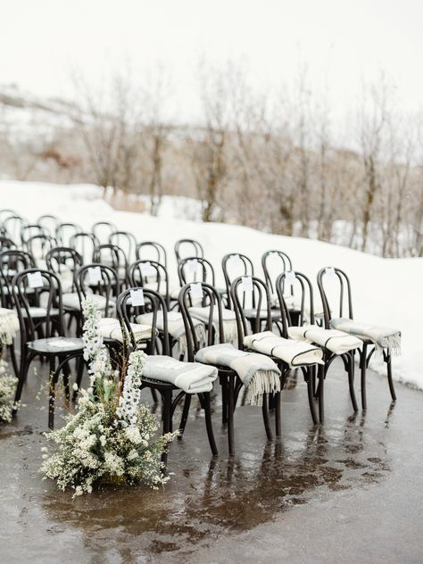 Winter White Winter Ceremony, Outdoor Winter Wedding, Snowy Wedding, Snow Wedding, Wedding Themes Winter, Ceremony Design, Winter Wedding Decorations, Winter Wedding Inspiration, Winter Wonderland Wedding