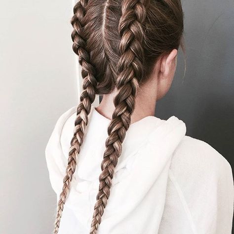 Double dutch #braids  by #dbstylist @_LeeAr ✌🏽 #Drybar Thick Dutch Braids, Braid Short Hairstyles, Dutch Braided Hairstyles, Braided Hairstyles For Sports, Hairstyles For Sports, Double Dutch Braids, Double Dutch Braid, Dutch Braid Hairstyles, Braiding Your Own Hair