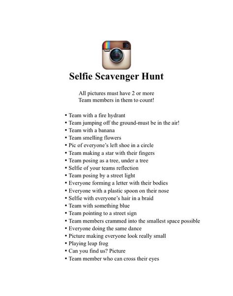 Selfie Scavenger Hunt, Lila Party, Photo Scavenger Hunt, Sleepover Games, Scavenger Hunts, Birthday Party For Teens, 13th Birthday Parties, Teen Party, Teen Birthday