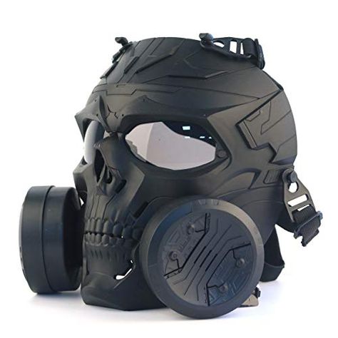 SGOYH Tactical Airsoft Paintball Mask Eye Protection Gear BB Gun CS Game Mechanical Skull Mask with Dummy Filters Dou... Tactical Mask, Paintball Gear, Paintball Mask, Tactical Wear, Protection Gear, Tactical Shirt, Combat Shirt, Tactical Equipment, Skull Mask