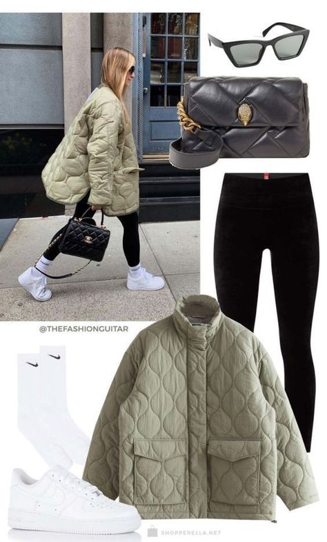 Quilted jacket fall outfit Streetstyle Fall 2023, Fall Layering Outfits 2022, Streetstyle Winter 2023, Oakland Outfit, Fall 2023 Casual Outfits, Fall Sneakers 2023, Fall Jackets 2022, Quilted Bag Outfit, Winter Jackets 2022