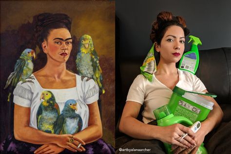 In these quarantine tableaus, household items turn into art history props | PBS NewsHour Sistine Madonna, Dora Maar, Istoria Artei, William Adolphe Bouguereau, Photo Recreation, Classic Artwork, Art Parody, Famous Artwork, Getty Museum